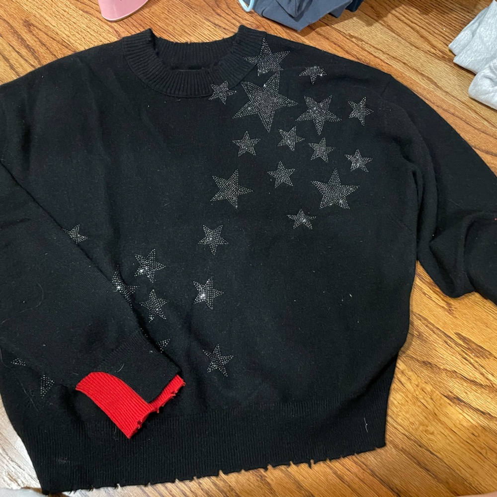 Zadig and Voltaire black sparkle star sweater